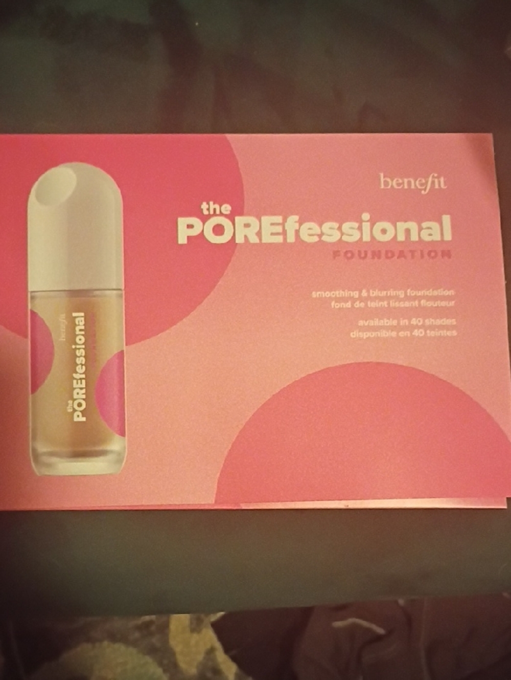 Benefit POREfessional Foundation - Pink Packaging with Beige Bottle